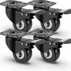 Stolar>4 50 mm tysta svängbara hjul - Möbelhjul med broms - Hi