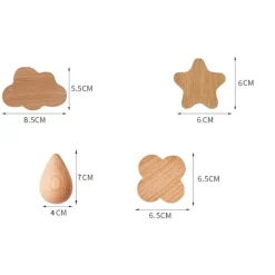 ATELA Byråer>8 × Trädraghandtag Mångsidig stil Bred applikation Träskåpsknoppar Set med skruvar Trämöbelhandtag Snygga