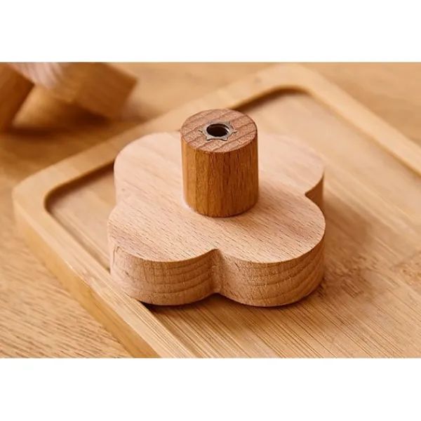 ATELA Byråer>8 × Trädraghandtag Mångsidig stil Bred applikation Träskåpsknoppar Set med skruvar Trämöbelhandtag Snygga