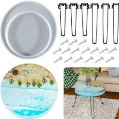 Balkongmöbler>3 Benben & Skruv Resinform Kit Runda Brickor Epoxi Gjutform För DIY