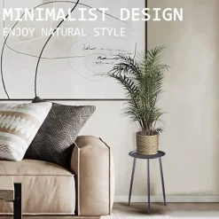 Småbord>50 cm Blomkrukställ i flera nivåer, metallväxtställ, för hemmabalkong inomhusträdgård (svart)