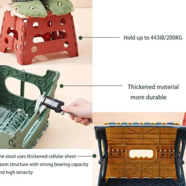 Pallar>18 cm hög - Bärbar pall i blå plast för barn och vuxna - H yoyo