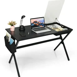 Northio Kontorsmöbler>120 cm långt skrivbord med kublåda & sidoficka datorskrivbord svart + vitt