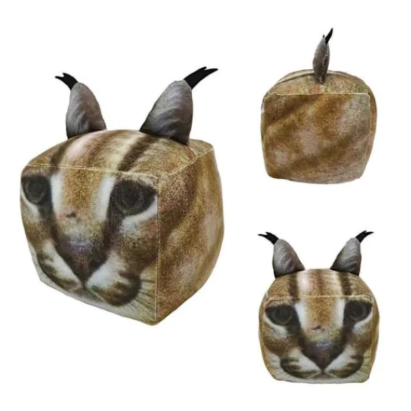 FJORD Sittpuffar>19 cm Ny Raise A Floppa Plyschleksak Söt Mjuk Fylld Tecknad Spel 3D Stor Fyrkantig Kattdocka För Barn Födelsedag Julklapp