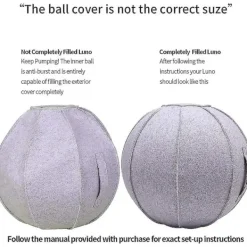 Kontorsmöbler>65 cm Sittboll för kontor, sovsal och hem, Pilates träningsboll med överdrag, lättviktig, självstående, ergonomisk, hållningsaktiverande träning