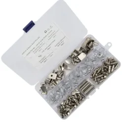 Hyllor>160 Delars RV Hyllstiftssats Nickelpläterade Cylindriska Hyllstöd Stift L-formade Skåpmonteringsfästen