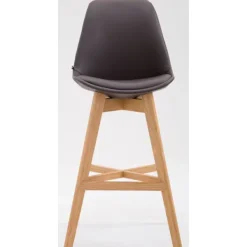 BellaFurn Stolar>2 -deluppsättning barstolar - trästolar - Utmärkt sittplatskomfort | Färg: Brun | Klädfärg: Naturen