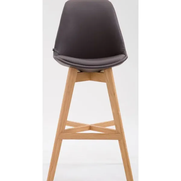 BellaFurn Stolar>2 -deluppsättning barstolar - trästolar - Utmärkt sittplatskomfort | Färg: Brun | Klädfärg: Naturen