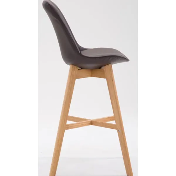 BellaFurn Stolar>2 -deluppsättning barstolar - trästolar - Utmärkt sittplatskomfort | Färg: Brun | Klädfärg: Naturen