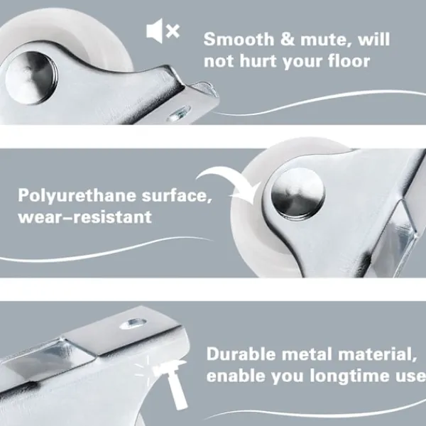 Kontorsmöbler>4 fasta hjul 25mm plast möbelersättningshjul riktningsbara lådhjul