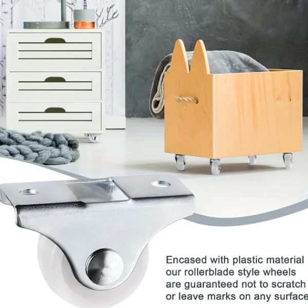 Kontorsmöbler>4 fasta hjul 25mm plast möbelersättningshjul riktningsbara lådhjul