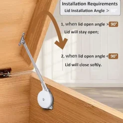 unbranded Kistor & Koffertar>1 Förpackning Leksakslåda gångjärn Mjukstängande lockstöd gångjärn Bröstkorg gångjärn för trä, , förvaringskista & B