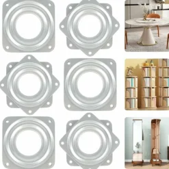 Balkongmöbler>360 graders skivspelare 6 stycken metall Lazy Susan skivspelare Lazy Susan TV skivspelare 4 fyrkantig skivspelare kullager svängplatta för kontorsmöbler，3 | Fyndiq