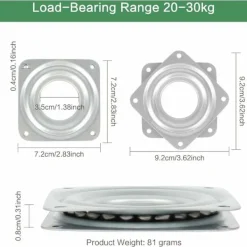 Balkongmöbler>360 graders skivspelare 6 stycken metall Lazy Susan skivspelare Lazy Susan TV skivspelare 4 fyrkantig skivspelare kullager svängplatta för kontorsmöbler，3 | Fyndiq