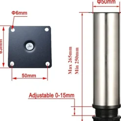 Kontorsmöbler>4 Justerbara Ben 250mm Höjd Tjocka Skåpsben Bordben Fu