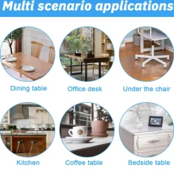 Kontorsmöbler>1,95 mm Transparent Skrivbordsmatta, 40×60 cm Transparent Bordskydd, Rektangulär Vinylbordsmatta, PVC Plast Bordsöverdrag