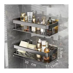 Hyllor>2025 Ny Modell 2st Badrumshyllor Borrfri Väggmonterad Hörnhylla Dusch Förvaringsställ Hållare Toalett Smink Org