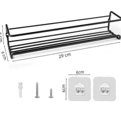 FMYSJ Hyllor>2025 Nytt Set med 2 Kryddhyllor i Metall, Väggmonterad Kryddställ Organisatör Enkellager Kryddorganisatör (FMY)