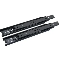 Skåp>1 par full extension lådskenor sidomonterade 10" kullager metall svarta skenor