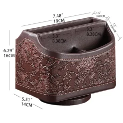 Kontorsmöbler>360° roterande fjärrkontrollhållare, TV-fjärrkontroll i PU-läder skrivbordsorganisatör med 5 fack för TV, DVD, Blu-Ray-fjärrkontroller