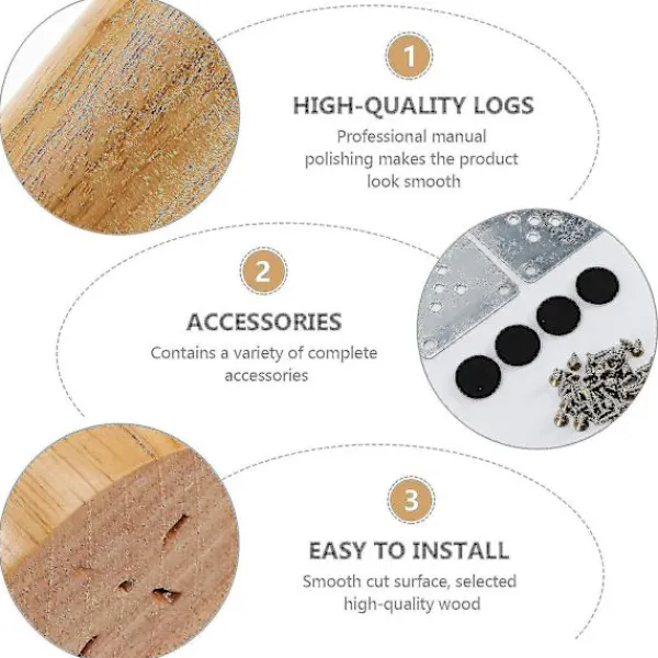 Soffbord>1 set av nordiska stil bordsben möbelben i massivt trä soffbordsskåpsben