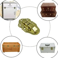 Kistor & Koffertar>4 Set Guld Metall Resväska Anknäbbslåda Haspar Spännen Växla Spärrhake Haspar Bagage Låda Spärrhake Haspar