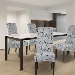 Stolar>2 set stretchiga stolskydd för gungstolar XL för matsal