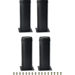 Soffbord>4 st 15 cm svarta justerbara möbelben i rostfritt stål