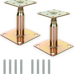 GIFT OF G Balkongmöbler>2 st 100-150 mm Justerbara Höjda Stolpbassupphängningar, Tunga Takstöd för Byggnader