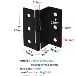 Kistor & Koffertar>6 st 76 mm Långa Halva Yta gångjärn, Bagageutrymmes gångjärn, Dörrförskjutnings gångjärn, 1,8 mm Tjocklek, Retro Tri-Fold Semi-Svartutbländning Ståljalusi gångjärn | Fyndiq