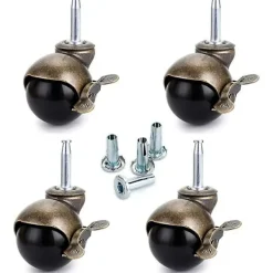 Kontorsmöbler>8 st 40 mm spindelhjul, möbelhjul med broms, nylon för kontorsstol, soffa säng, soffa, lastkapacitet 25 kg per hjul