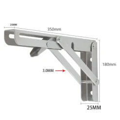 Balkongmöbler>2 st 350 mm väggmonterade fällbara konsoler i rostfritt stål, fällbara konsoler, kraftiga fällbara konsoler