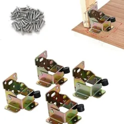 Matbord>4 st 75 x 60 x 55 mm Fällbara Låsande Förlängningsbordsben Fötter Vikbart Fästfäste med 40 st Skruvar