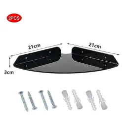 Hyllor>2 st Akrylhörnhylla Flytande Väggförvaringsdisplayhållare, svart