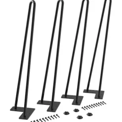 Matbord>4 ST 51cm Hårnålsbordsben Max Stöd 204kg med Skyddsfötter, Modern Stil från Mitten av Århundradet för Möbelben, Soffbordsben 51cm