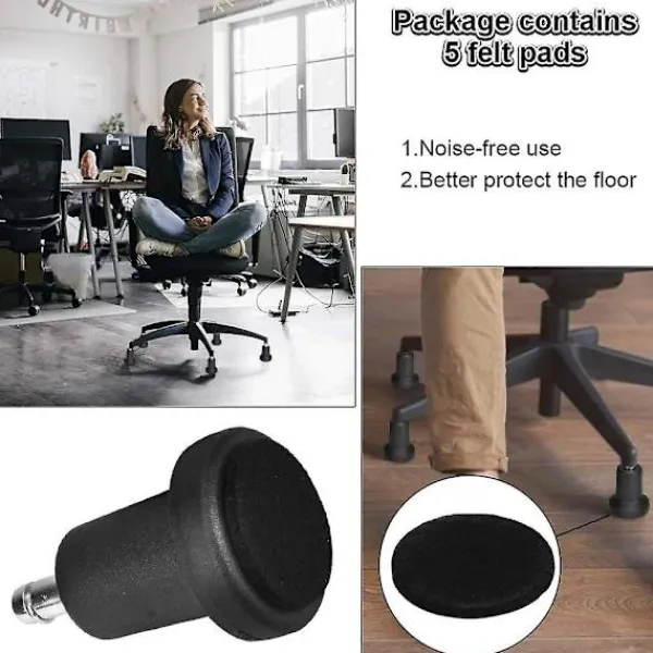 Het rea Kontorsmöbler>5 st Ersättningshjul för kontorsstol, fasta hjul, glidskydd för kontorsstol, 2 tum golvglidskydd för kontorsstol, fasta fotplattor - Glad
