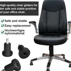 Kontorsmöbler>5 st Ersättningshjul för kontorsstol, fasta hjul, glidskydd för kontorsstol, 2 tum golvglidskydd för kontorsstol, fasta fotplattor-FA-