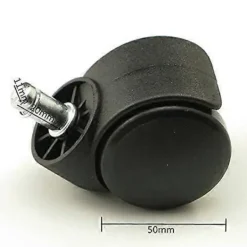 Kontorsmöbler>2 st Ersättningshjul i plast, svängbara, svarta, 50 mm, för kontorsstol, snurrstol, soffa