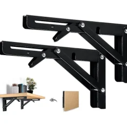 Hyllor>2 st Fällbara Hyllfästen 400mm Fällbart Fäste Vägghylla Tungt Fäste Svart Fällbart Konsolfäste för Bord Vägghylla 80KG