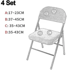 Stolar>4 st Fällbara Stolsöverdrag med Delad Sits för Fest Bröllop Hem -ys black