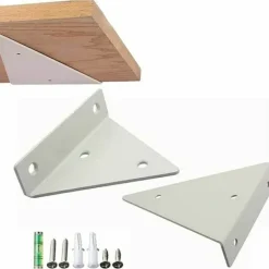 Hyllor>2 st flytande hyllkonsoler - Osynliga triangulära dolda hyllkonsoler - Vita