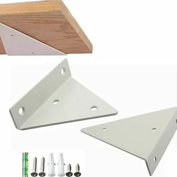 Hyllor>2 st flytande hyllkonsoler - Osynliga triangulära dolda hyllkonsoler - Vita