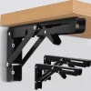 Hyllor>2 st Hopfällbara Hyllkonsoler - 20 cm Svart Kraftig Metall Triangel Vikbar Hyllkonsol