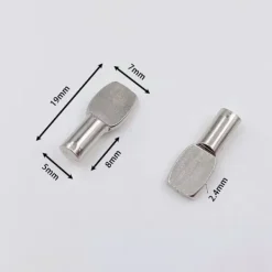 Hyllor>20 st Hyllbärare, Hyllstift Hyllstöd Nickelpläterade Metall Hyllfästen för Skåp Skrivbordstillbehör - 5mm*19mm