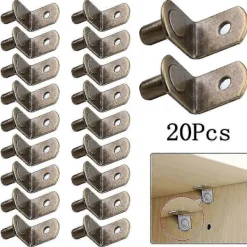 Hyllor>20 st Hyllfästen Stöd Dubbar Pinnar 6 mm L-formade Skåp Garderob Möbel Hylla Väggmonteringsfäste Hållare_Bra saker