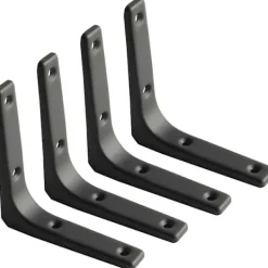 DAO Hyllor>4 st Järn Vägghyllfäste, 4 x 4 tum Kraftigt Hyllstöd Fäste Dekorativt Vinkeljärn db