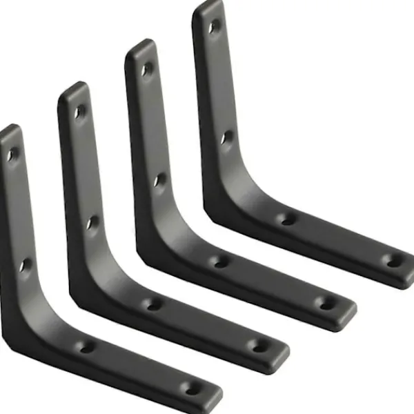 DAO Hyllor>4 st Järn Vägghyllfäste, 4 x 4 tum Kraftigt Hyllstöd Fäste Dekorativt Vinkeljärn db
