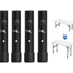 Matbord>4 st Justerbara Bordsbensförhöjare 20 cm Svarta Bordsbensförlängare för Fällbord