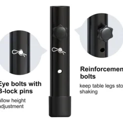 Matbord>4 st Justerbara Bordsbensförhöjare 20 cm Svarta Bordsbensförlängare för Fällbord