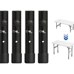 Matbord>4 st Justerbara Bordsbenshöjare 20 cm Svarta Bordsbensförlängningar